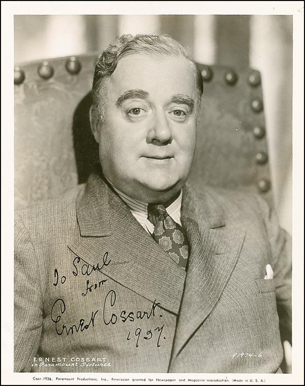 Ernest Cossart; Cheltenham,Gloucestershire,İngiltere doğumlu Emil Gottfried Adolph von Holst olarak da bilinen İngiliz  oyuncu
